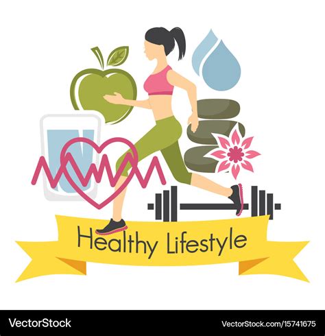 Healthy Lifestyle Concept Royalty Free Vector Image