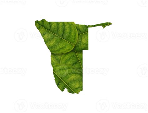 Namibia Map Made Of Green Leaves Ecology Concept 26537641 PNG