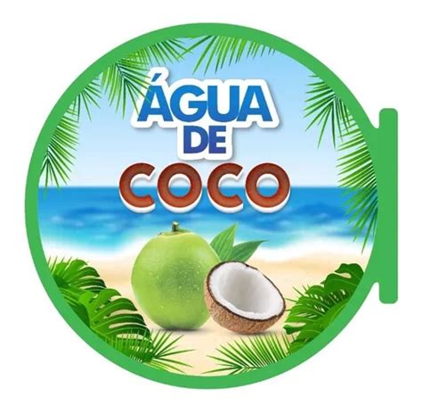 Placa Propaganda De Parede Dupla Face Redondo Agua De Coco