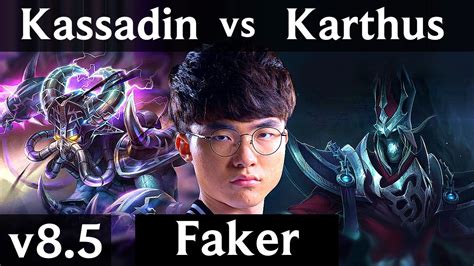 SKT T1 Faker KASSADIN Vs KARTHUS MID Korea Challenger Patch