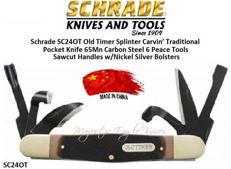 Schrade Sc Ot Old Timer Splinter Carvin Traditional Pocket Knife Mn