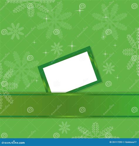 Green Christmas Background With Greeting Card Stock Vector