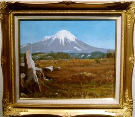 Yahooオークション 山本朔士 油彩画 「冬木立の大山」 F8号 鳥取県