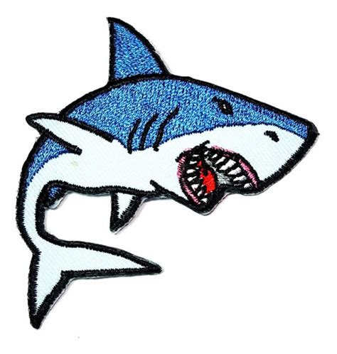 Hho El Shark Azul Shark De Dibujos Animados Kid Parche Borda Env O Gratis