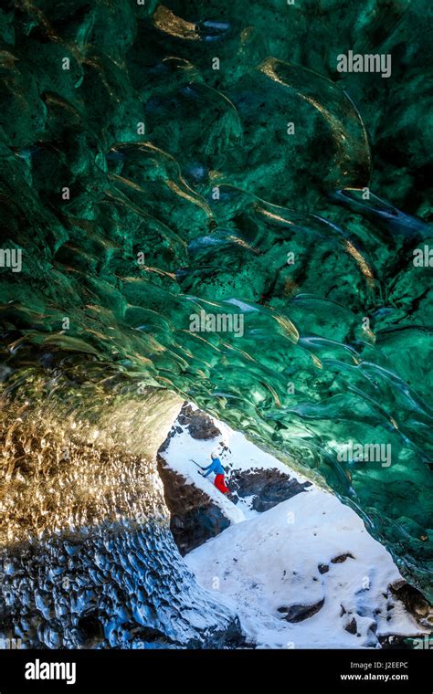 Glacial Ice Cave, Svinafellsjokull glacier, Skaftafell National Park ...