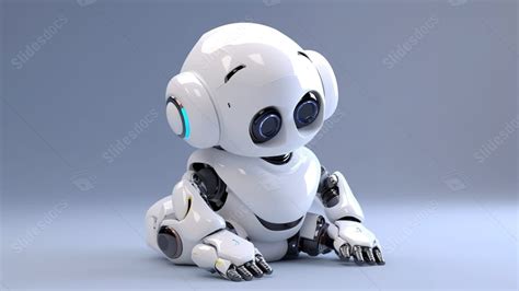 White Space And A Charming Artificial Intelligence Robot In 3d ...