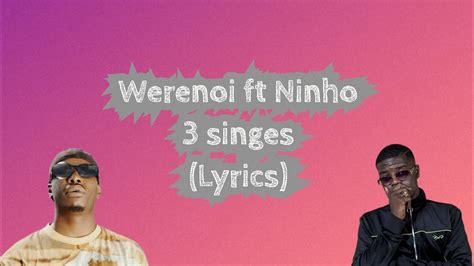 Werenoi 3 Singes Ft Ninho Lyrics YouTube