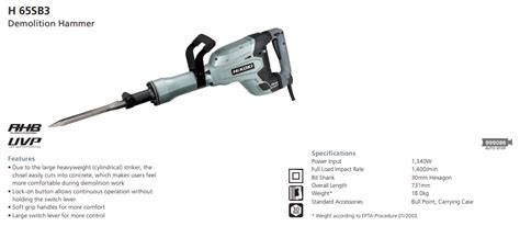 Hikoki Demolition Hammer H65SB3 Dong Ma Enterprise Sdn Bhd