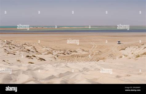 Landscape of Sealine ( Sand dunes ) in Doha Qatar.Selective focus Stock ...