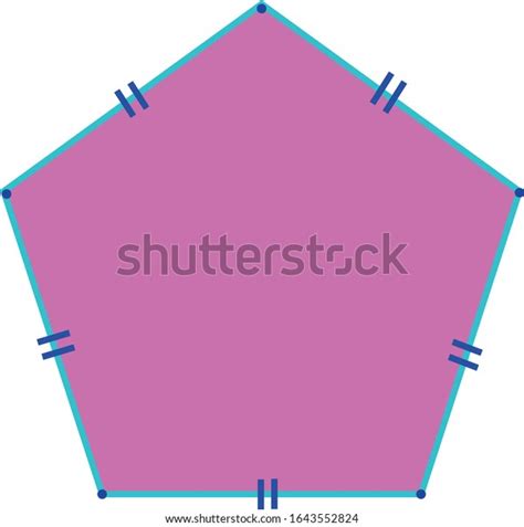 Elementary Mathematics Regular Pentagon Shape Five Stock Vector