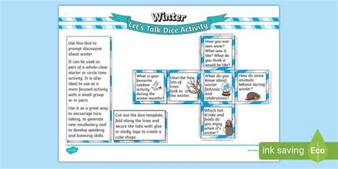 KS1 Winter Let S Talk Dice Activity Lehrer Gemacht