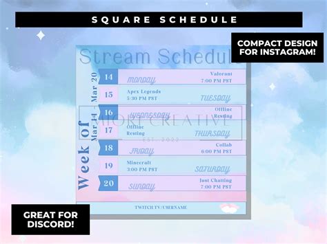 Sky Vtuber Schedule Template Pastel Vtuber Twitch Stream Asset Cloud