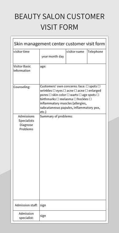 Free Customer Visit Templates For Google Sheets And Microsoft Excel