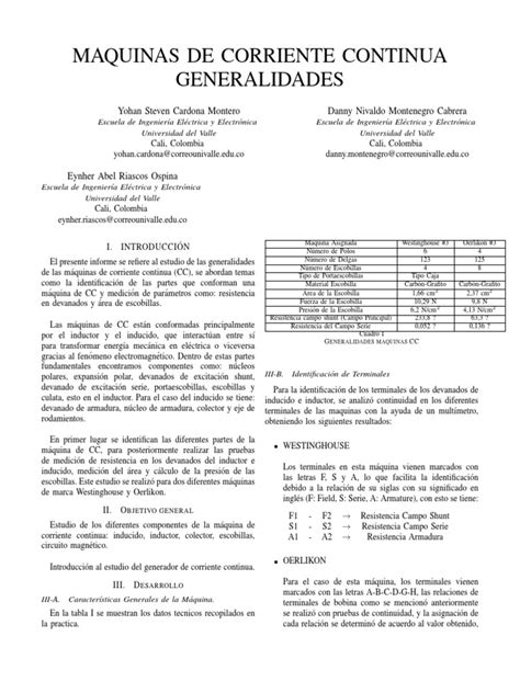 Maquinas De Corriente Continua Pdf Inductor Resistencia Eléctrica