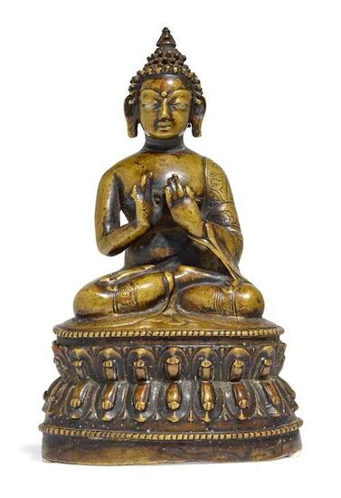 A Bronze Figure Of The Preaching Maitreya Tibet Th Th