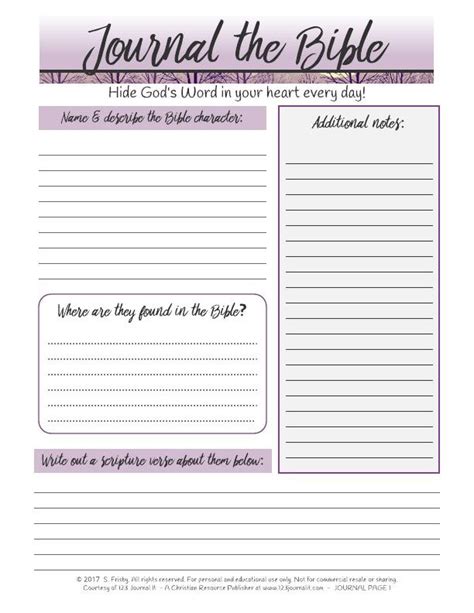 Printable Bible Study Pages