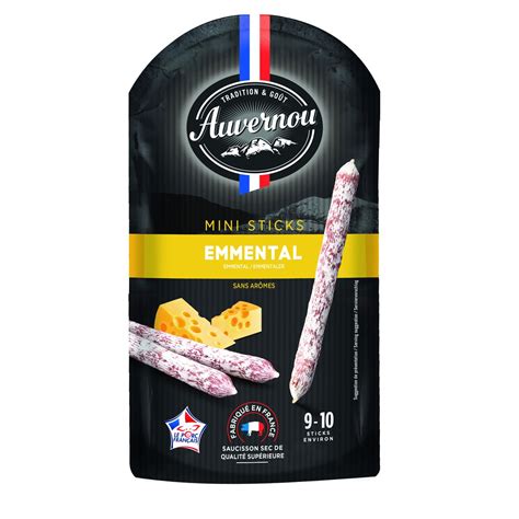 Auvernou Mini Saucisson Sec L Emmental Pi Ces G Pas Cher