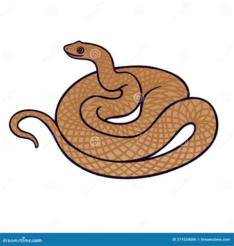 Eastern Brown Snake Aussie Fauna Color Vector Character Stock Vector