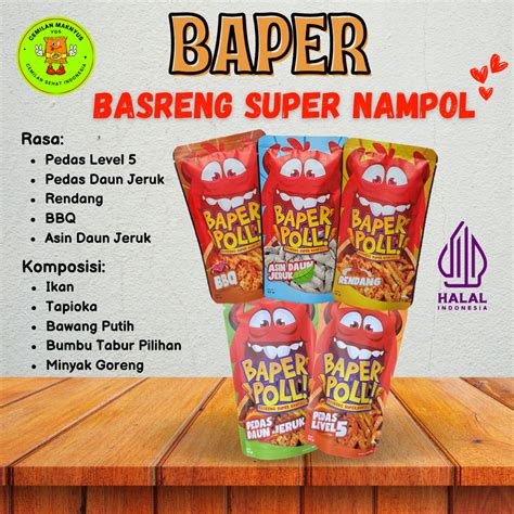 Jual CEMILAN MAKNYUS INDONESIA Baper Basreng Super Nampol Snack Viral