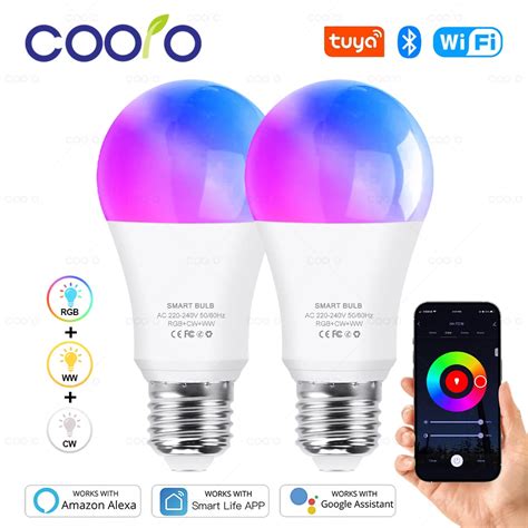 Tuya Wifi Bluetooth Smart Bulb E Rgb C W Smart Light Bulbs Ac V