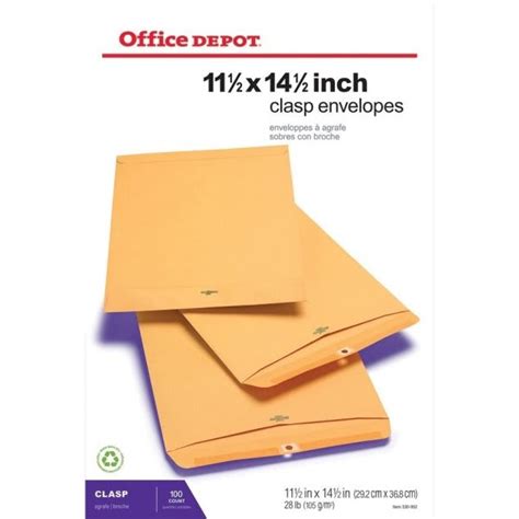 Office Depot Brand Clasp Envelopes 10 X 13 Brown Box Of 100 HD