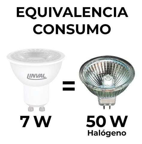 Foco Led Dicroico 7w Mr16 Gu10 Luz Cálida 3pack Equivale 50w Linval