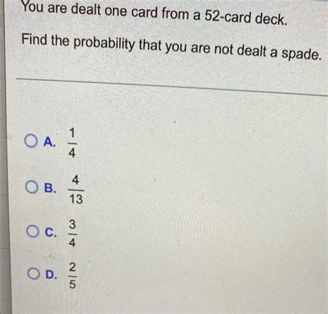 Solved You Are Dealt One Card From A 52 Card Deck A Find Chegg