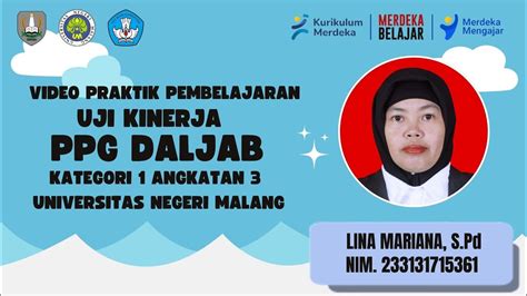 Video Pembelajaran Uji Kinerja Ppg Daljab Kategori Angkatan Tahun