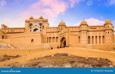 Historic Amer Fort Also Known As Amber Fort At Jaipur Rajasthan India