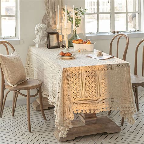 Pastoral Hollow Woven Tablecloth Nordic Light Luxury Rectangular Coffee