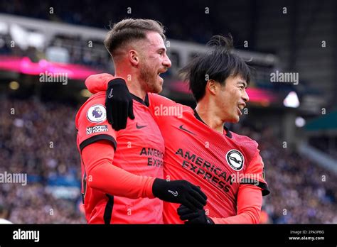 Brighton And Hove Albion S Alexis Mac Allister Left Celebrates