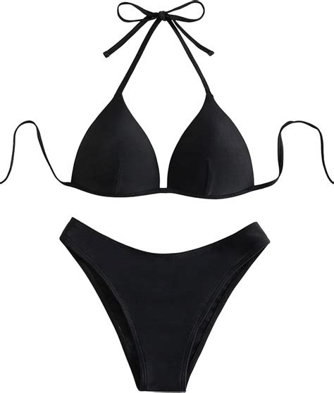 GORGLITTER Damskie bikini push up trójkąt moda kąpielowa wiązany na