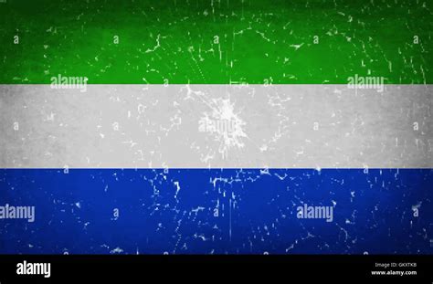 Flags SIERRA LEONE With Broken Glass Texture Vector Stock Vector Image