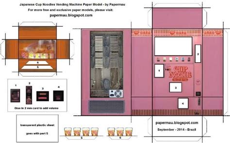 PAPERMAU Miniature Cup Noodles Vending Machine Paper Model By