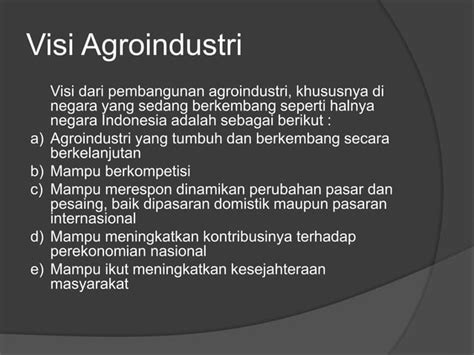 Ppt Peran Argoindustri Dalam Pembangunan Ekonomi PPT