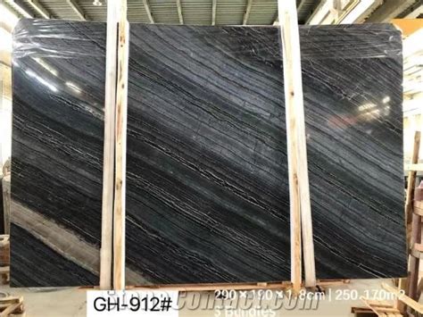 Ancient Wood Black Perlino Antiquity Wood Grain Marble Slabs From China