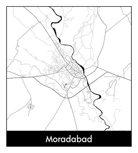 Premium Vector | Minimal city map of moradabad (india, asia)