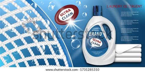 Laundry Detergent Gel Advertising Branded Bleach Stock Vector Royalty