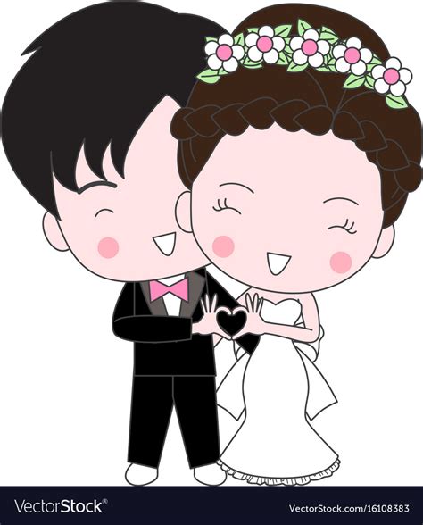 Cute wedding cartoon Royalty Free Vector Image