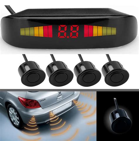 Black Sensors Car Parking Radar Sensor Backup Radar System With Led