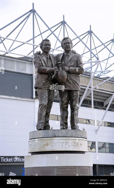 The Brian Clough and Peter Taylor statue at the recently renamed iPro Stadium at Derby County ...