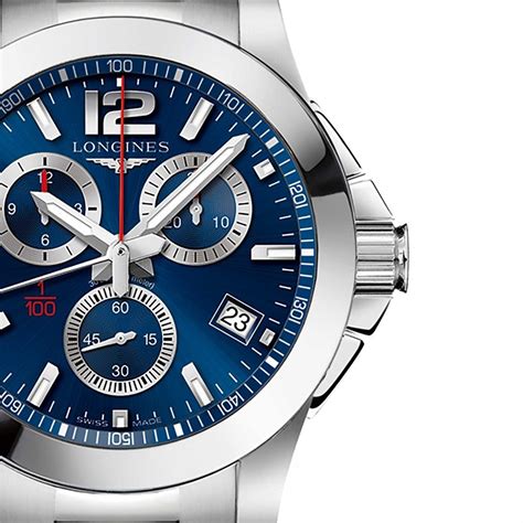 Longines Conquest Blue Chronograph Dial Stainless Steel Bracelet Gents