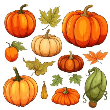 Fall Pumpkins Clipart Four Cute Kawaii Pumpkins Smiling And Talking ...