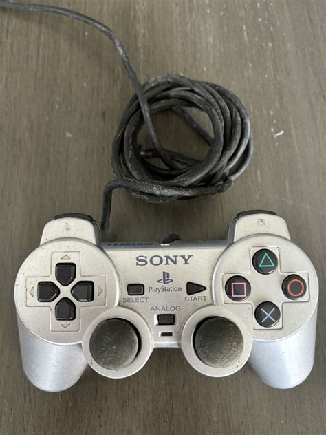 Genuine Oem Sony Ps2 Dualshock 2 Controller Silver Playstation 2