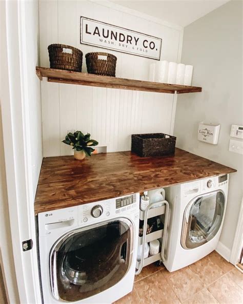 Add A Folding Table Counter On Top Of Washer And Dryer With A Great