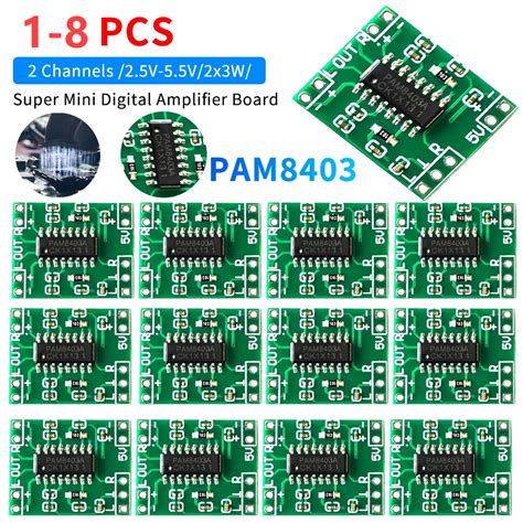 8 1PCS PAM8403 2 Channel Digital Sound Amplifier Modules 2 5V To 5V