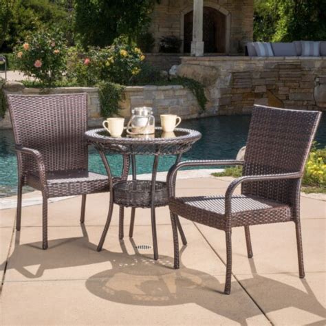 Ferndale Outdoor Multibrown Wicker 3pc Bistro Set 1 Unit Ralphs