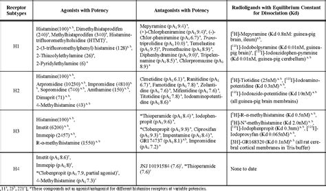 H1 Histamine Receptors Function