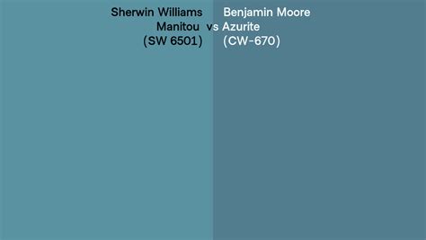 Sherwin Williams Manitou SW 6501 Vs Benjamin Moore Azurite CW 670