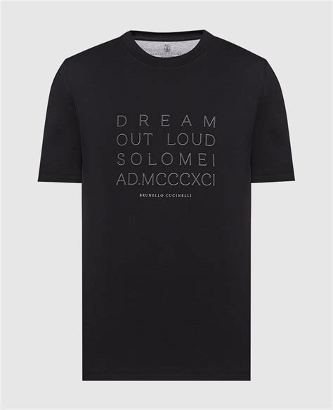 Brunello Cucinelli Black T Shirt With Dream Out Loud Print M0t618421